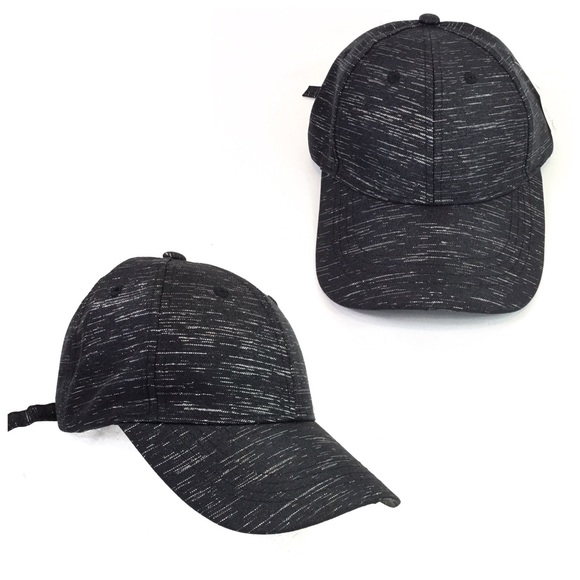 Textured Baseball Cap Casual Stylish Black & Silve - Picture 2 of 6